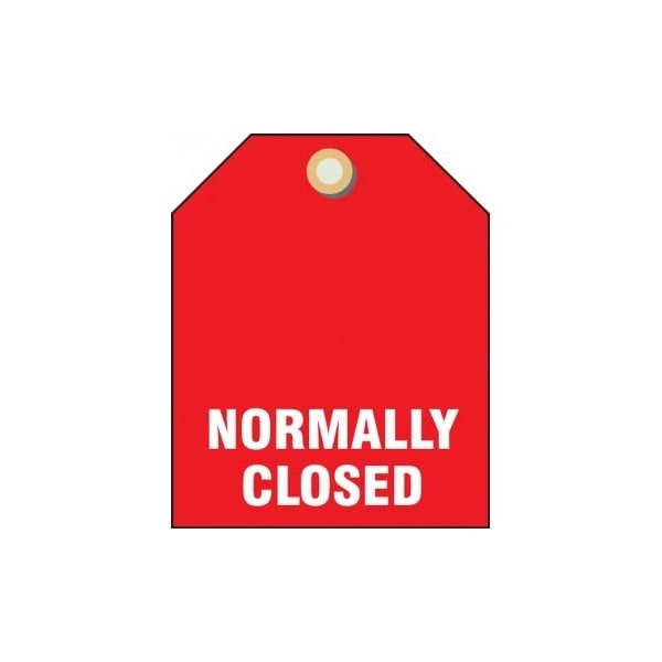 Accuform Valve ID Tag, NORMALLY CLOSED, 2.5in x 2in, RP-Plastic, 5PK TDW220 - main